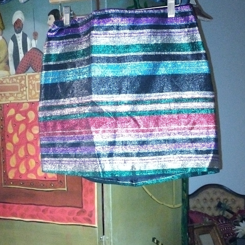 Multicolor Striped Mini Skirt